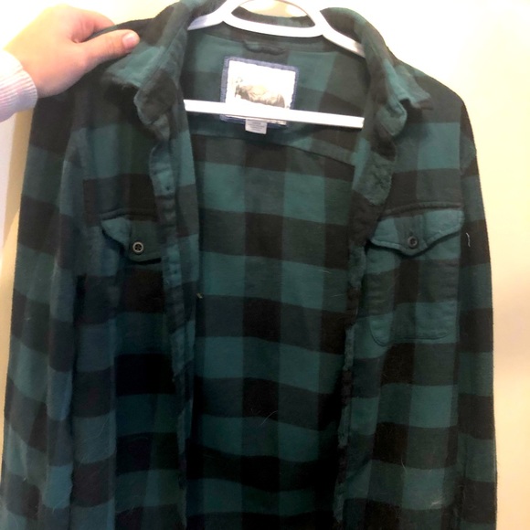 Small Green Flannel top - Picture 1 of 1